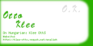otto klee business card
